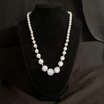 Jade, Seashell & Pearl Necklaces Plus Jewelry Trays (GB-DZ)