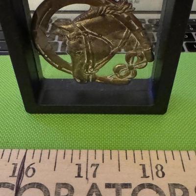 Horse & horse shoe brooch
