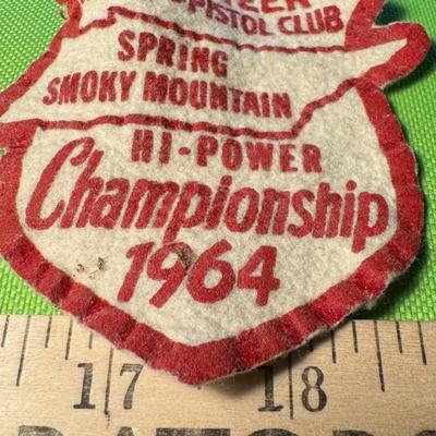 Pistol Club Spring Mountain championship 1964 patch