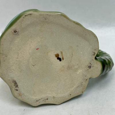 Vintage Majolica Style Glazed Ceramic Collectible Green Frog Creamer and Sugar Bowl