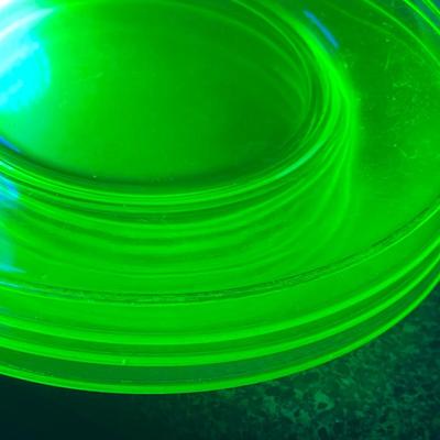 Vintage 8.5" Uranium Glass Plates