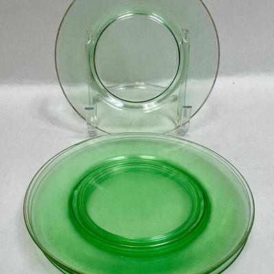 Vintage 8.5" Uranium Glass Plates