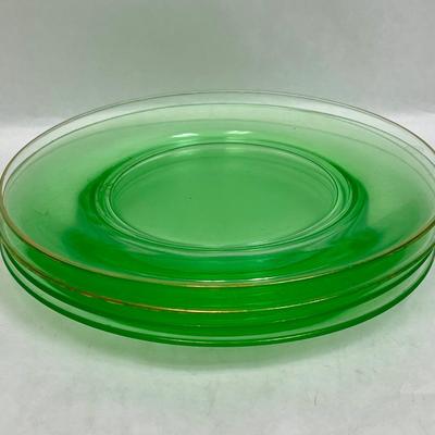 Vintage 8.5" Uranium Glass Plates