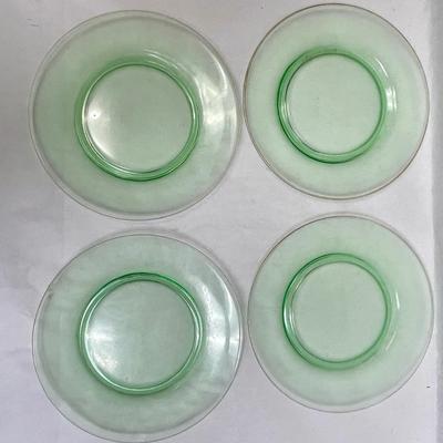 Vintage 8.5" Uranium Glass Plates