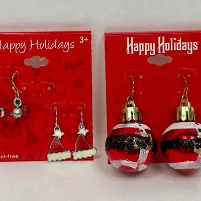 3 Pair of Christmas Themed Earrings