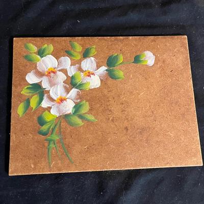 Floral Hand Decorated Metal Tray & Two Painted Boards (DR-MG)