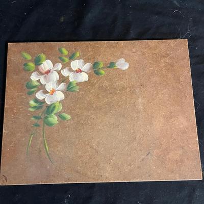 Floral Hand Decorated Metal Tray & Two Painted Boards (DR-MG)