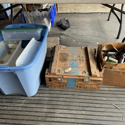 Totes and old glass medicine bottles