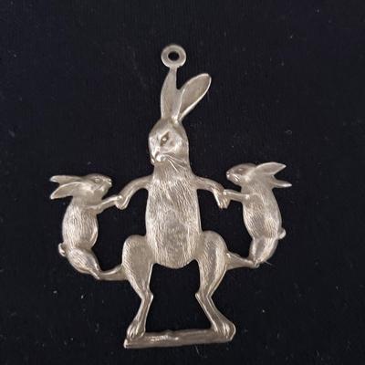 Sterling Vase Bottoms, Rabbit Ornament and Small Cups (LR-KD)