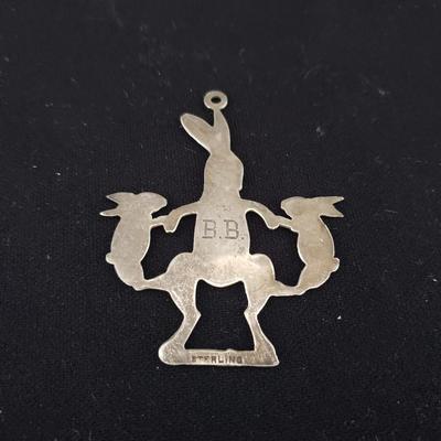 Sterling Vase Bottoms, Rabbit Ornament and Small Cups (LR-KD)