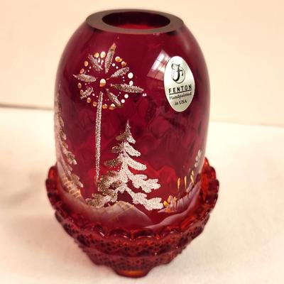 Lot #192 Fenton Art Glass "Winter Trees" Fairy Light