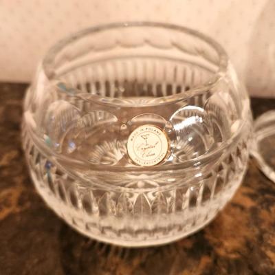 Lot #194 Polish Crystal Rose Bowl - Single Large Candlestick