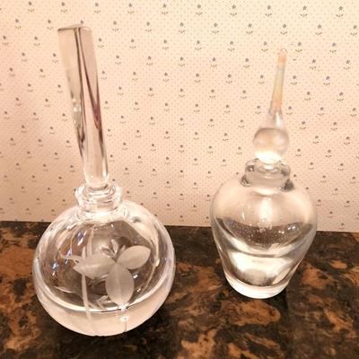 Lot #196 Lot of 2 crystal Perfume Bottles