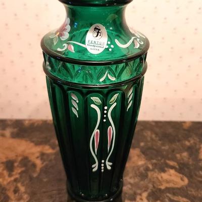 Lot #197 Fenton Art Glass Emerald Green Vase