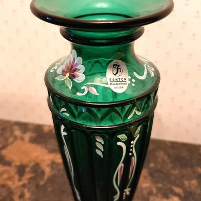 Lot #197 Fenton Art Glass Emerald Green Vase