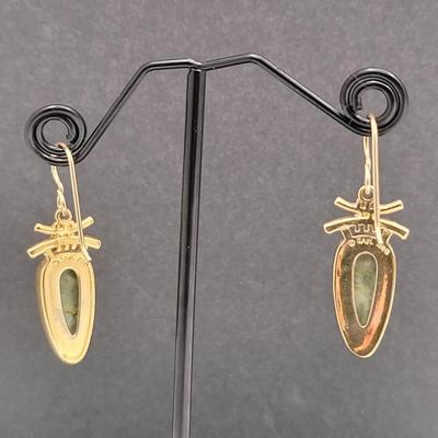 Gold Overlay 925 Jasper Earrings