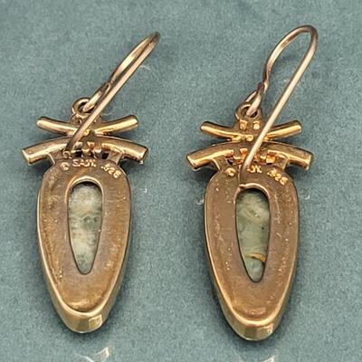 Gold Overlay 925 Jasper Earrings