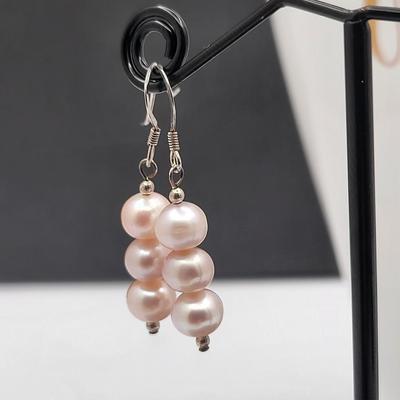 Two Pair Earrings Pearl & Adventurine Stone