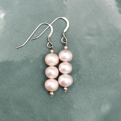 Two Pair Earrings Pearl & Adventurine Stone