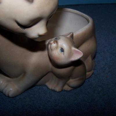 LOT 127 THE CAT'S MEOW VINTAGE KITTIES LEFTON/METAL/GLASS