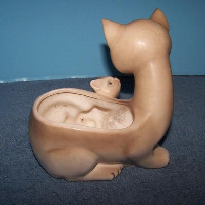 LOT 127 THE CAT'S MEOW VINTAGE KITTIES LEFTON/METAL/GLASS