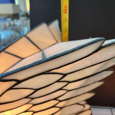2 Stained Glass Swan Table Lamps