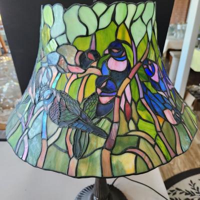 Stained Glass Birds Table Lamp 26" tall