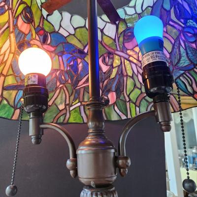 Stained Glass Birds Table Lamp 26" tall