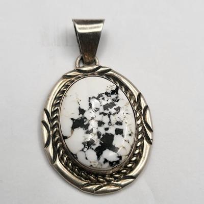 O. Martinez White Buffalo & Snowflake Obsidian Pendants 20.8gr