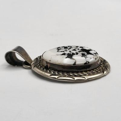 O. Martinez White Buffalo & Snowflake Obsidian Pendants 20.8gr