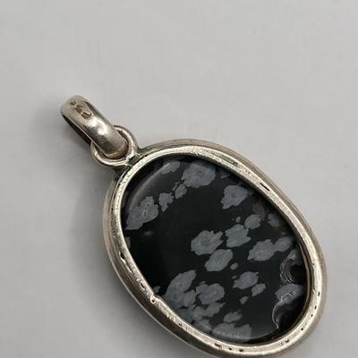 O. Martinez White Buffalo & Snowflake Obsidian Pendants 20.8gr