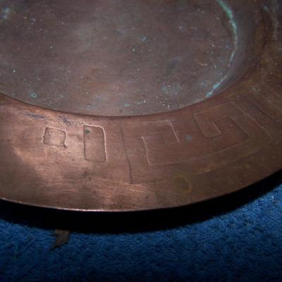 LOT 130 WONDERFUL VINTAGE COPPER BOWL/CANDLESTICKS plus