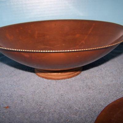 LOT 130 WONDERFUL VINTAGE COPPER BOWL/CANDLESTICKS plus