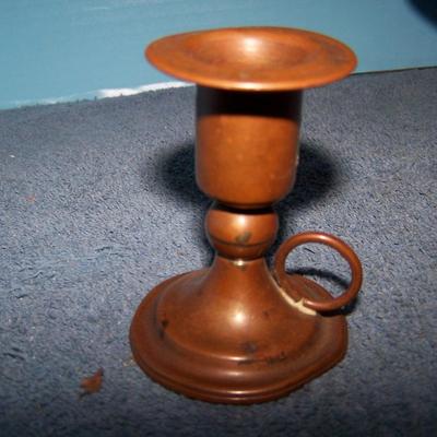 LOT 130 WONDERFUL VINTAGE COPPER BOWL/CANDLESTICKS plus