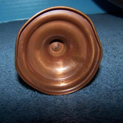 LOT 130 WONDERFUL VINTAGE COPPER BOWL/CANDLESTICKS plus
