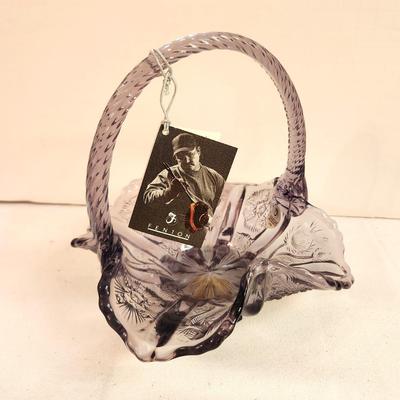 Lot #209 Fenton Anniversary Thistle Pattern Basket