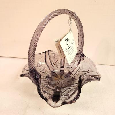 Lot #209 Fenton Anniversary Thistle Pattern Basket