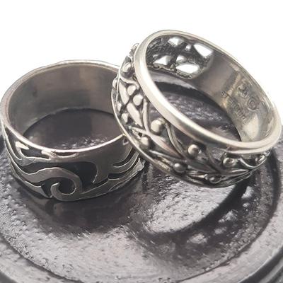 Two Sterling Silver Band Rings 8.8gr