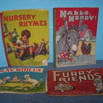 LOT 139 WONDERFUL 4 VINTAGE CLOTH KIDS' BOOKS