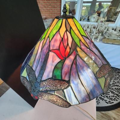 Tiffany Style Dragonfly Stained Glass Table lamp 25" tall