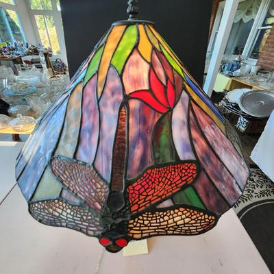 Tiffany Style Dragonfly Stained Glass Table lamp 25" tall