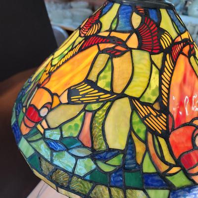 Tiffany Style Koi Fish Stained Glass Table Lamp 2 pull chain Lights