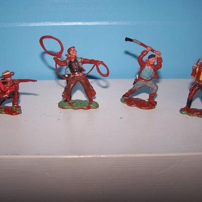 LOT 143 PAINTED COWBOYS--CRESCENT TOY CO