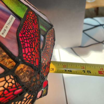 Dragonfly Stained Glass Table Lamp 18H 13Dia
