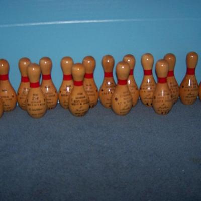 LOT 148 WOODEN BOWLING LEAGUE PINS TROPHIES 1956-1973