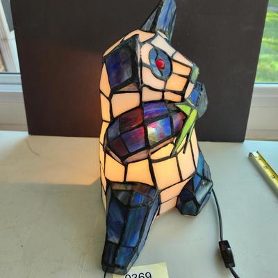 Stained Glass Panda Bear Accent Table Light