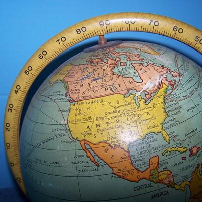 LOT 165 FAB TIN LITHO SCHOLASTIC SCHOOL GLOBE 1930/31