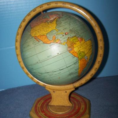 LOT 165 FAB TIN LITHO SCHOLASTIC SCHOOL GLOBE 1930/31