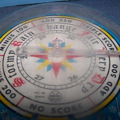 LOT 171 VINTAGE MARX WEATHER GAME BAGATELLE PINBALL