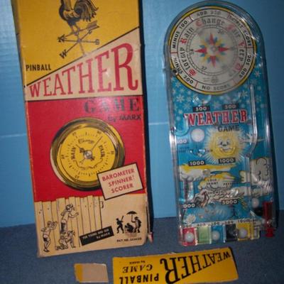 LOT 171 VINTAGE MARX WEATHER GAME BAGATELLE PINBALL